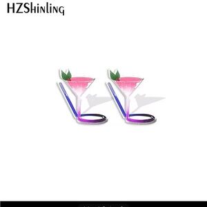 Women's Pink and Green Cocktail Earrings